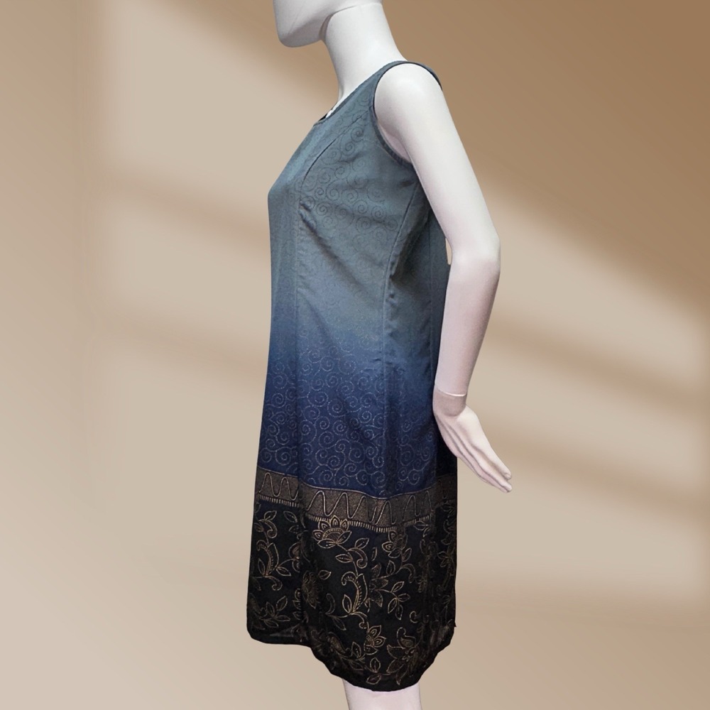 Sag Harbor Women's Blue Ombre Knee Length Sleeveless Tank Dress Size 14 - Picture 2 of 3